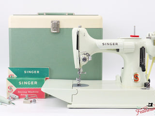 Load image into Gallery viewer, Singer Featherweight 221 Sewing Machine, WHITE - EV896***