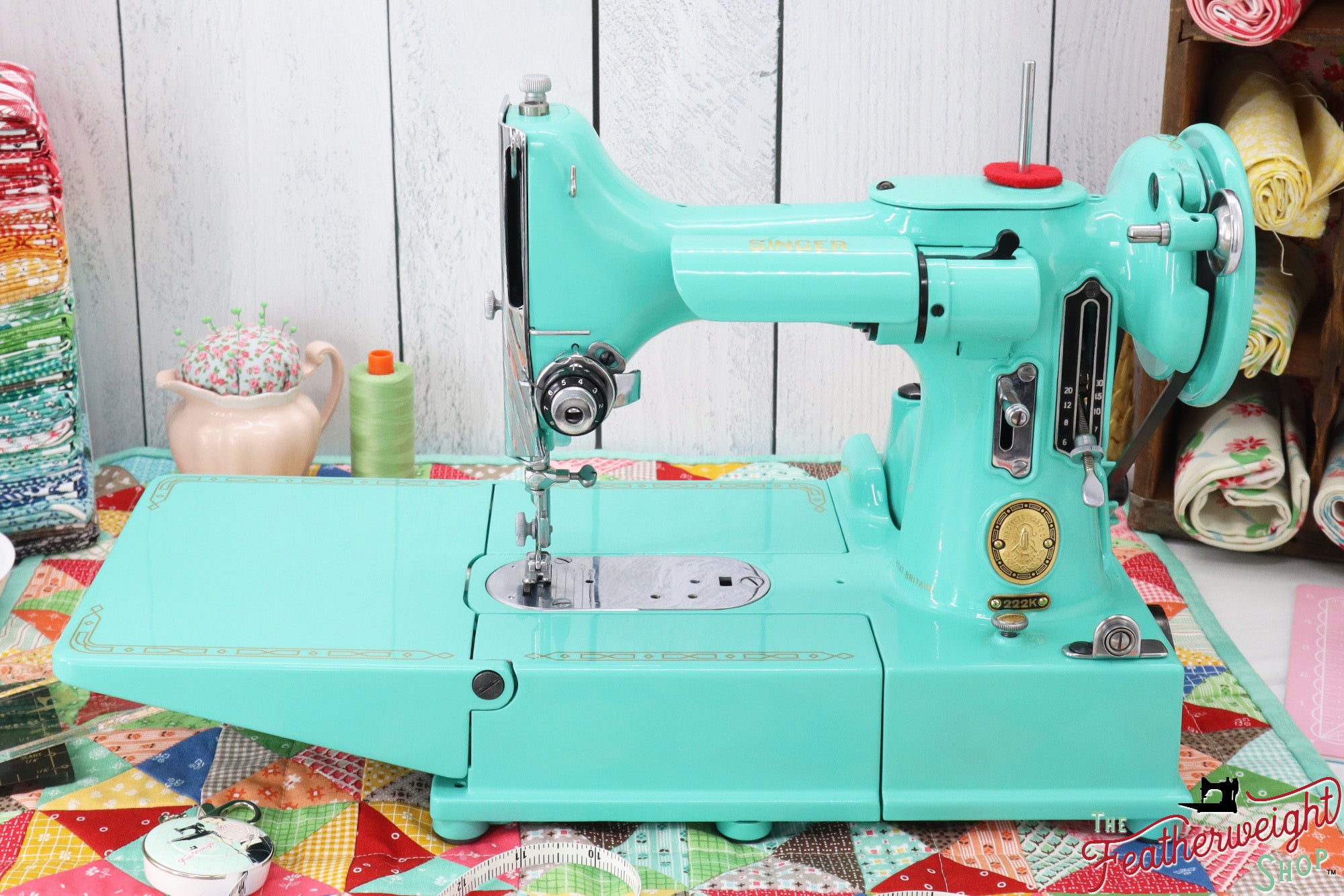 Singer Featherweight 222K, EJ2678** - Fully Restored in Caribbean Sea Green