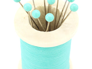 Load image into Gallery viewer, Magnetic Spool Pincushion with Pins - TEAL