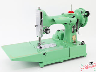 Load image into Gallery viewer, Singer Featherweight 222K Sewing Machine EK6348** - Fully Restored in &#39;Jadeite Milky Green&#39;