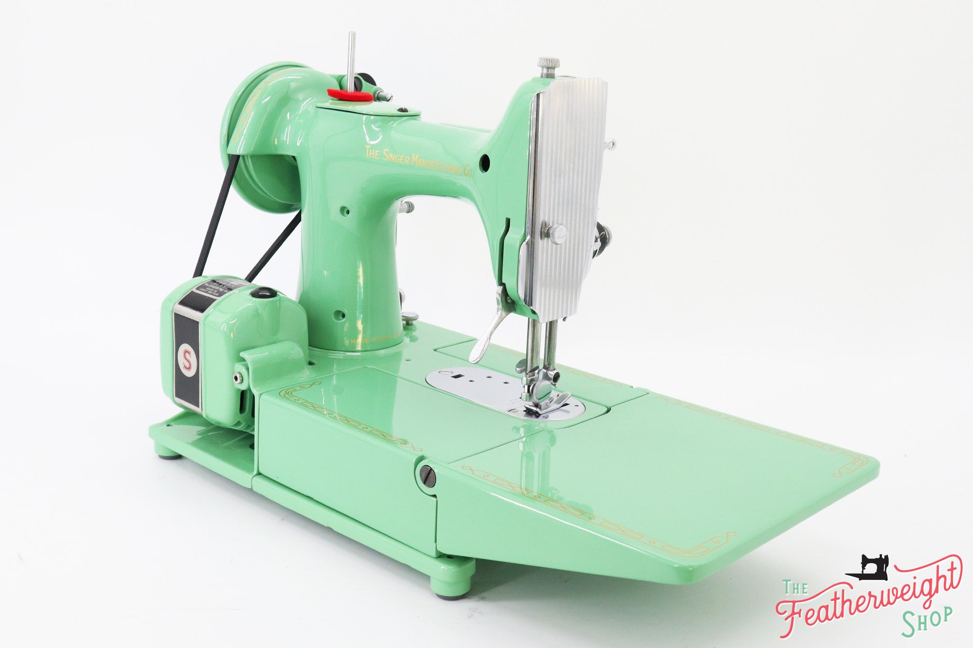 Singer Featherweight 222K Sewing Machine EK6348** - Fully Restored in 'Jadeite Milky Green'