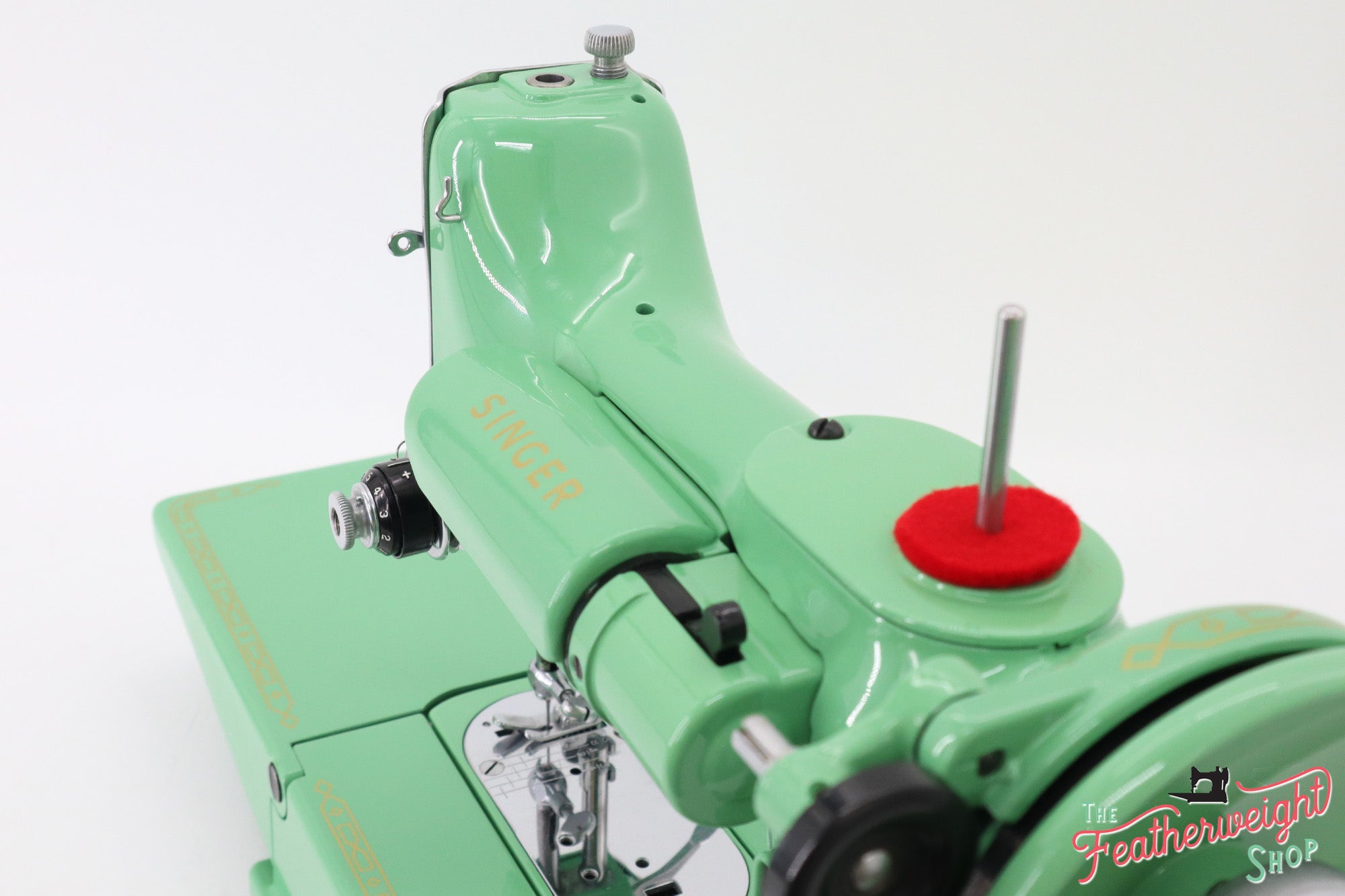 Singer Featherweight 222K Sewing Machine EK6348** - Fully Restored in 'Jadeite Milky Green'