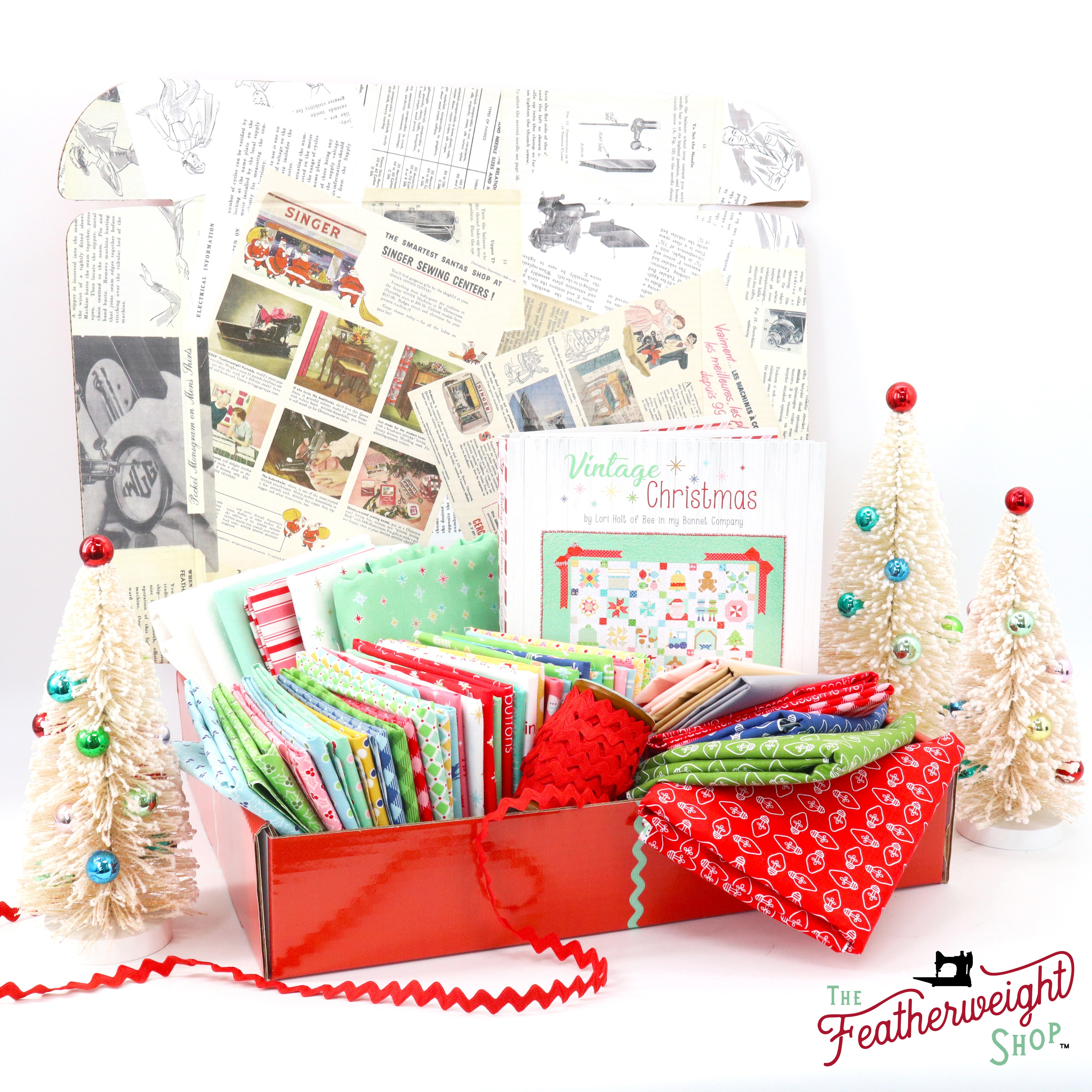 Quilt Kit, Vintage Cozy Christmas Fabric COLLECTION (Pattern BOOK Included)