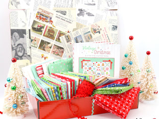 Load image into Gallery viewer, Quilt Kit, Vintage Cozy Christmas Fabric COLLECTION (Pattern BOOK Included)