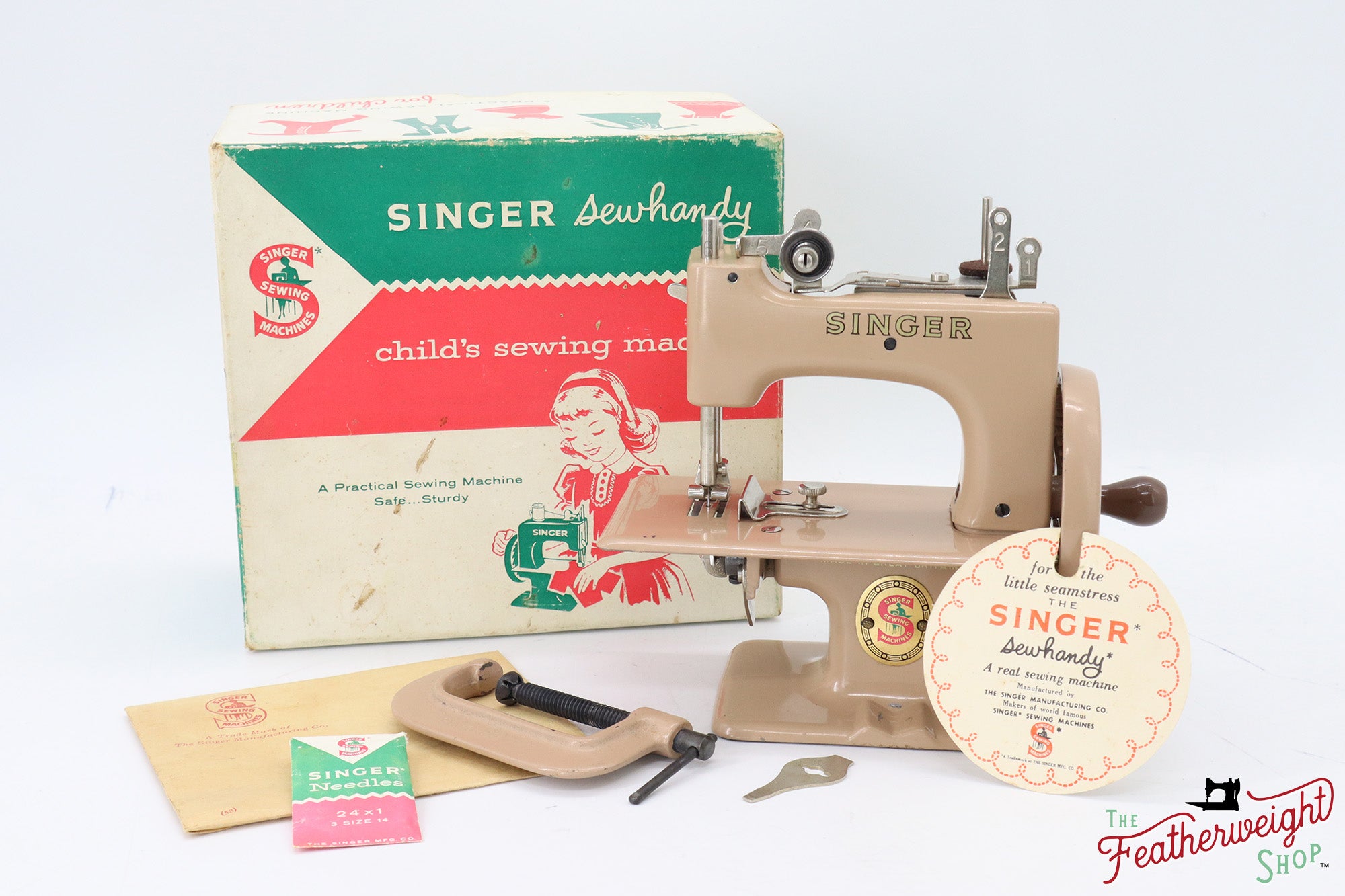 Singer Sewhandy Model 20, Red 'S' - Beige - Complete Set