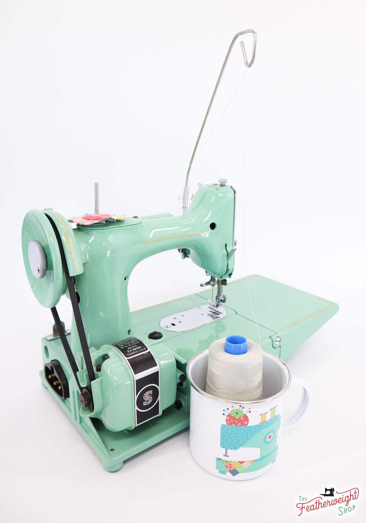 Mug, Vintage Happy 2 Sewing Machine Enamel Tin Mug by Lori Holt of Bee in my Bonnet