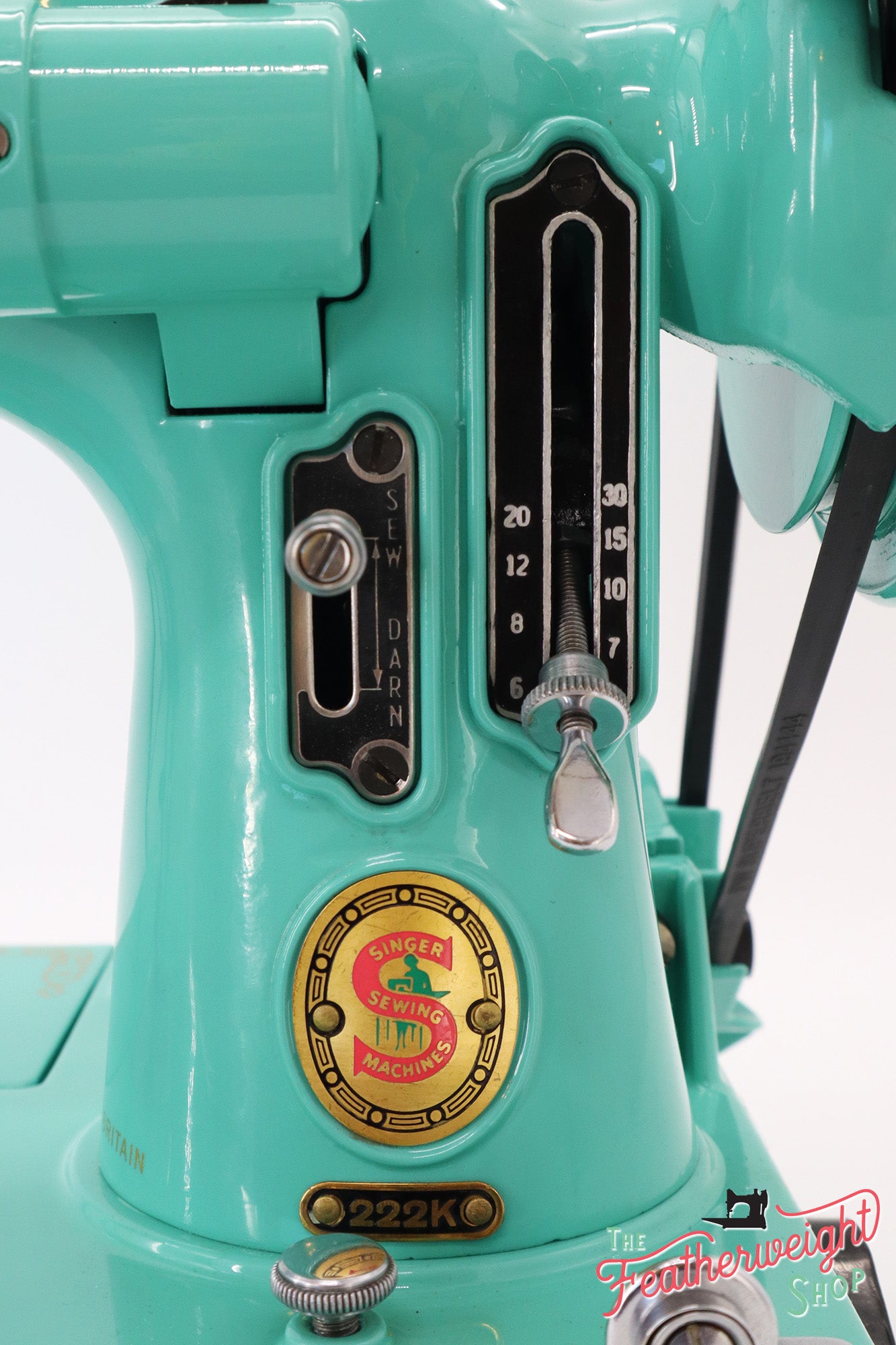 Singer Featherweight 222K Sewing Machine ES523*** - Fully Restored in Caribbean Sea Green