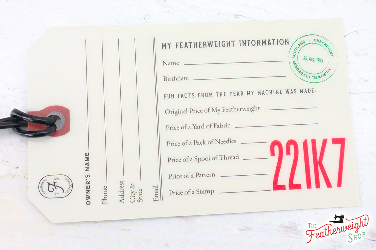 221k7 Featherweight Luggage Tag