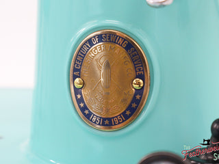 Load image into Gallery viewer, Singer Featherweight 221, Centennial, AJ564*** - Fully Restored in Tiffany Blue