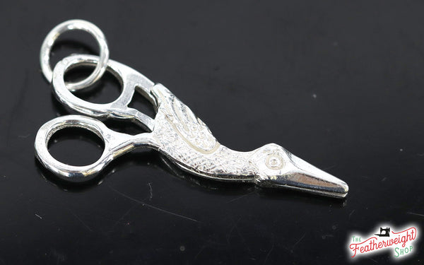 8 Silver Bird Scissors Charms, Silver Tone Charms K-176 