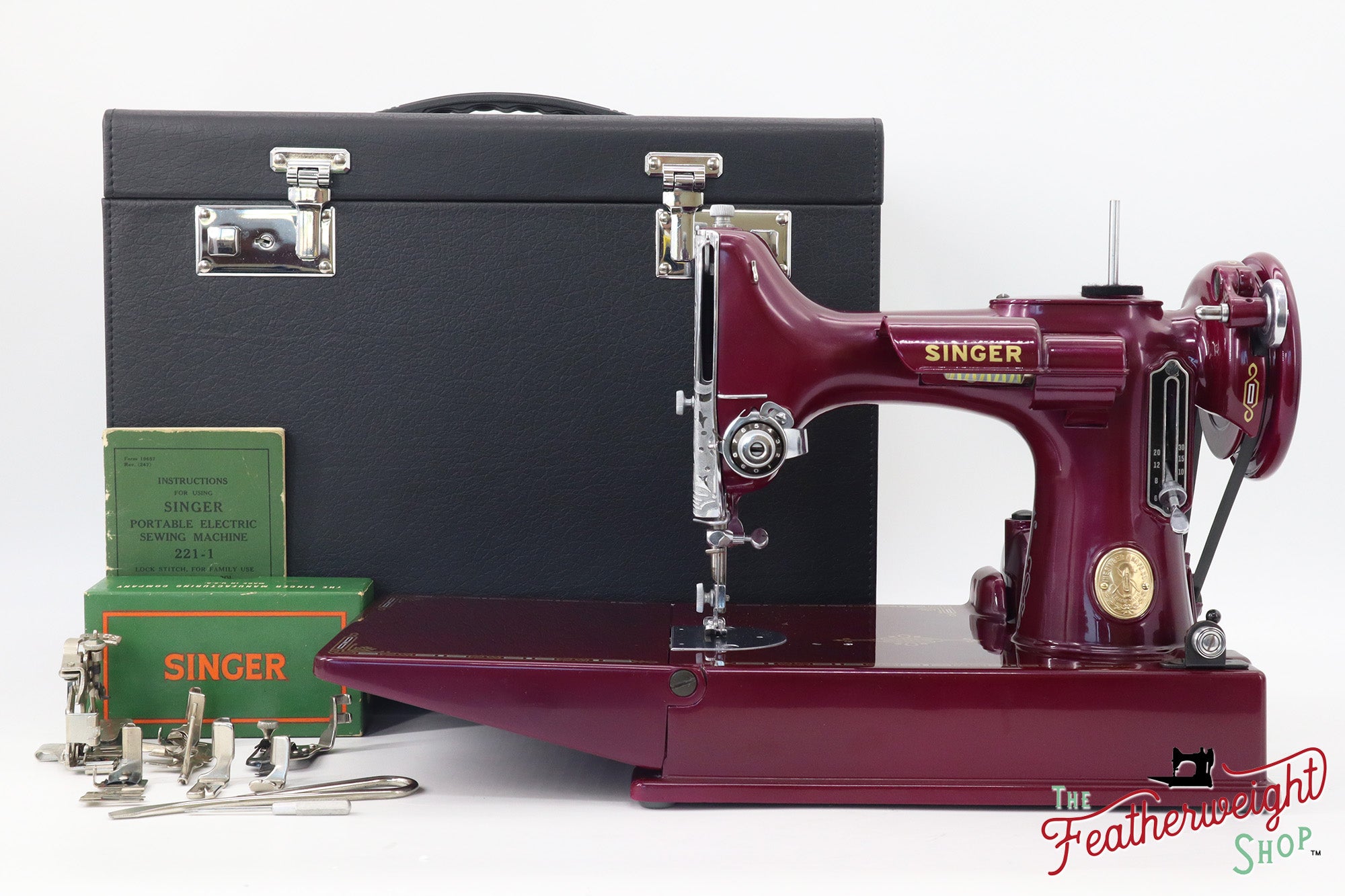 Singer Featherweight 221, AH063*** - Fully Restored in Friesen Peony