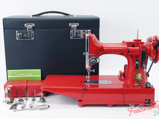 Load image into Gallery viewer, Singer Featherweight 222K Sewing Machine EJ912*** - Fully Restored in Happy Red