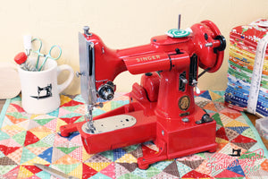 Singer Featherweight 222K Sewing Machine EJ912*** - Fully Restored in Happy Red