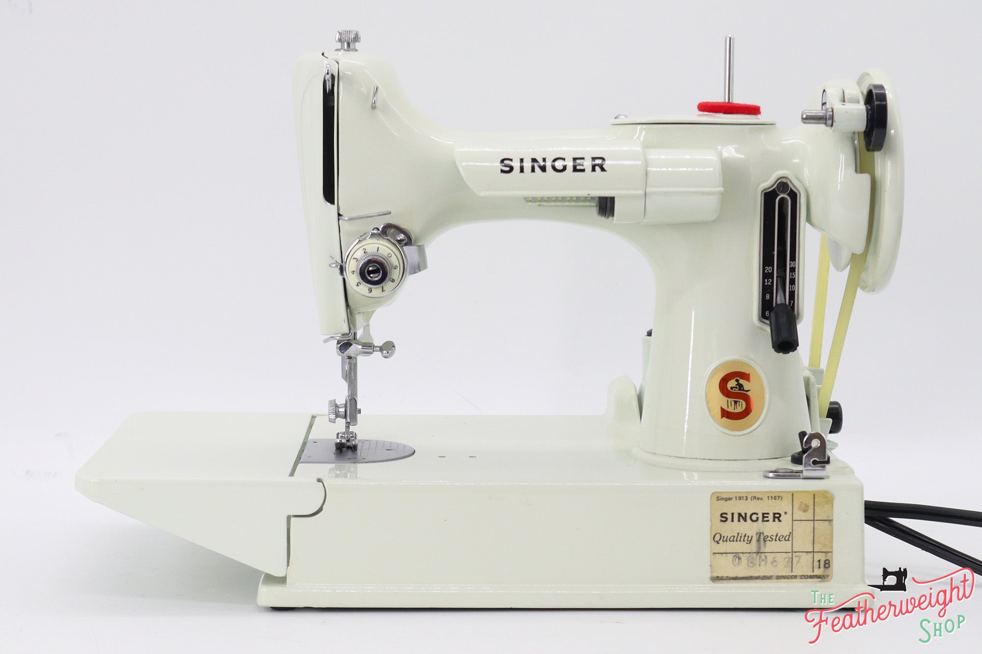 Singer Featherweight 221K Sewing Machine, British WHITE FA223***