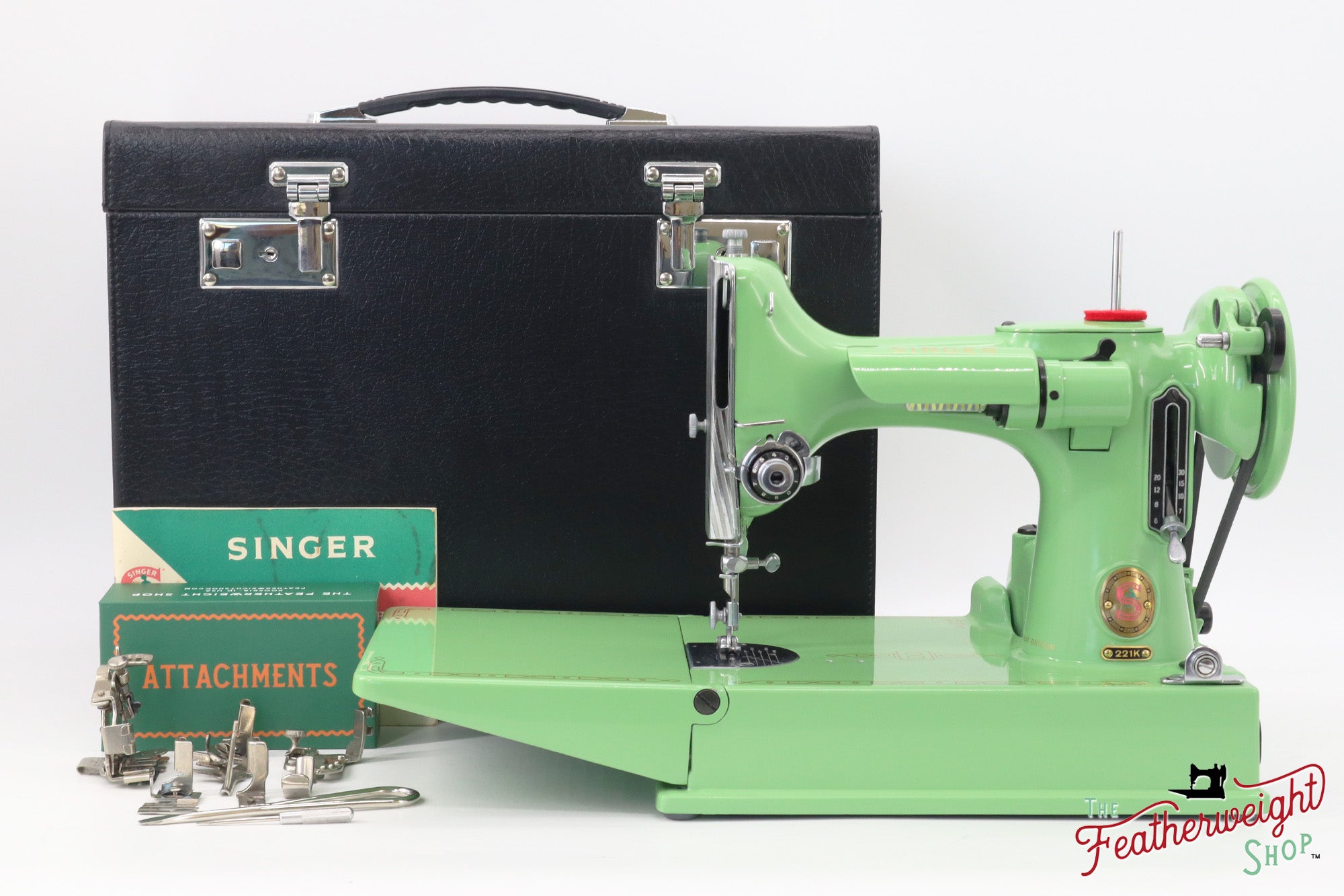 邦楽 THE SINGER COLOR DEEP Singer Featherweight 221K, Red 'S', ES6522** - Fully