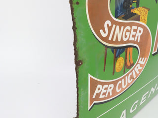 Enamel Singer Sign, Italian (Vintage Original) - RARE – The Singer ...