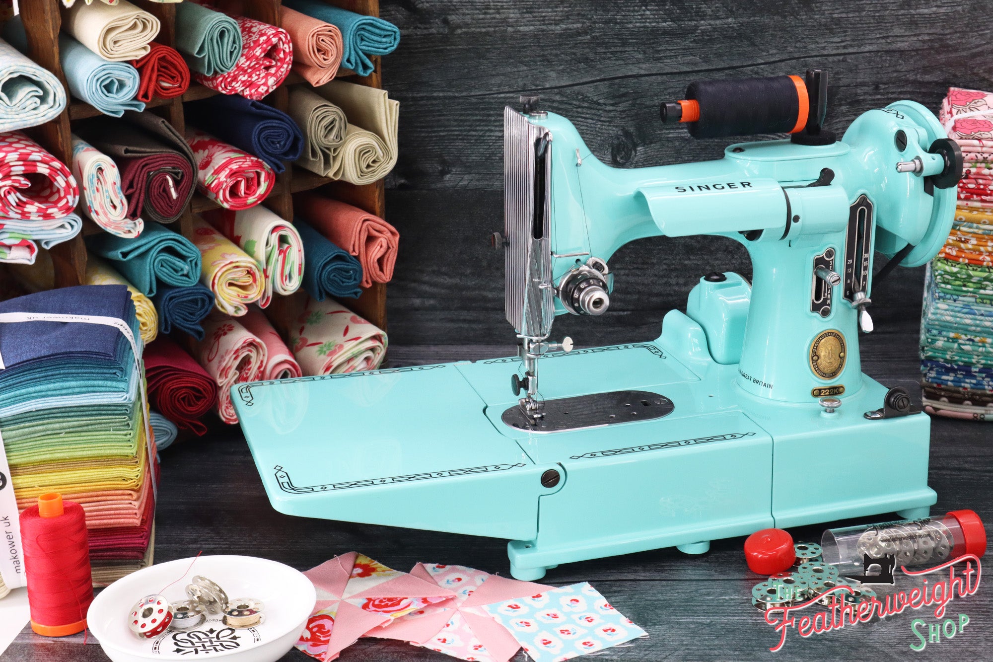 Singer Featherweight 222K Sewing Machine EK63264* - Fully Restored in Tiffany Blue