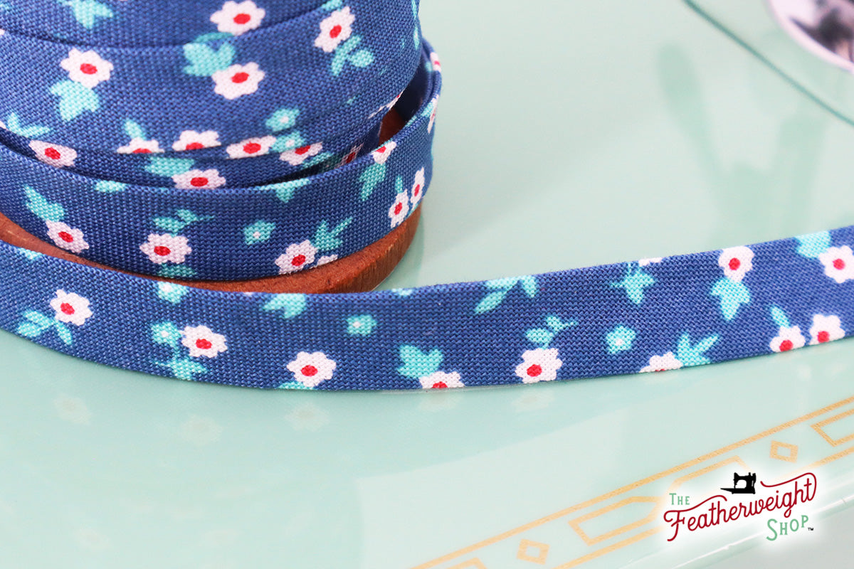 lori holt denim blue blossom bias tape