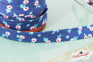lori holt denim blue blossom bias tape