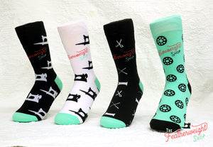 Quilt Socks, Bobbins Jade-ite Green - Featherweight Shop Design