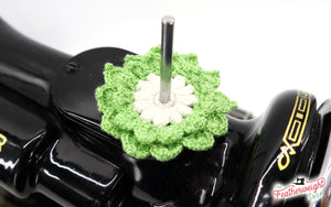 Spool Pin Doily - Two Tone Layered Flower