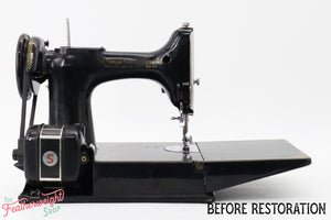 Singer Featherweight 221K Sewing Machine EF564***, RARE Great Britain Decal - Fully Restored in Gloss Black