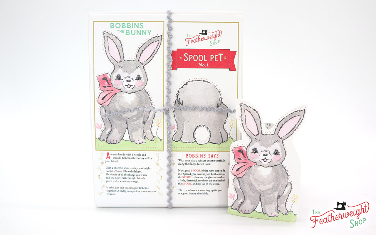 Postcard Spool Pet, Bobbins the Bunny (Bundle of 5)