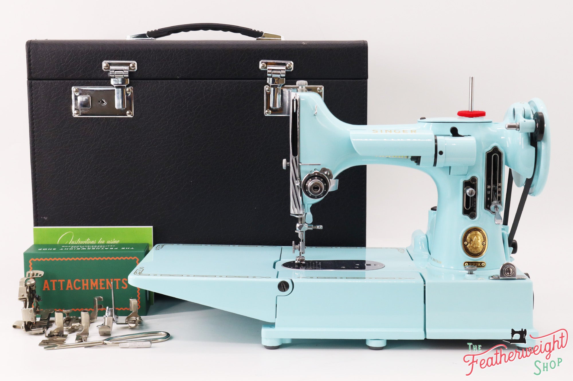 Singer Featherweight 222K Sewing Machine EJ26918* - Fully Restored in Snowflake Blue