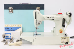 Singer Featherweight 221K Sewing Machine, British WHITE FA226*** Grade 9!!!