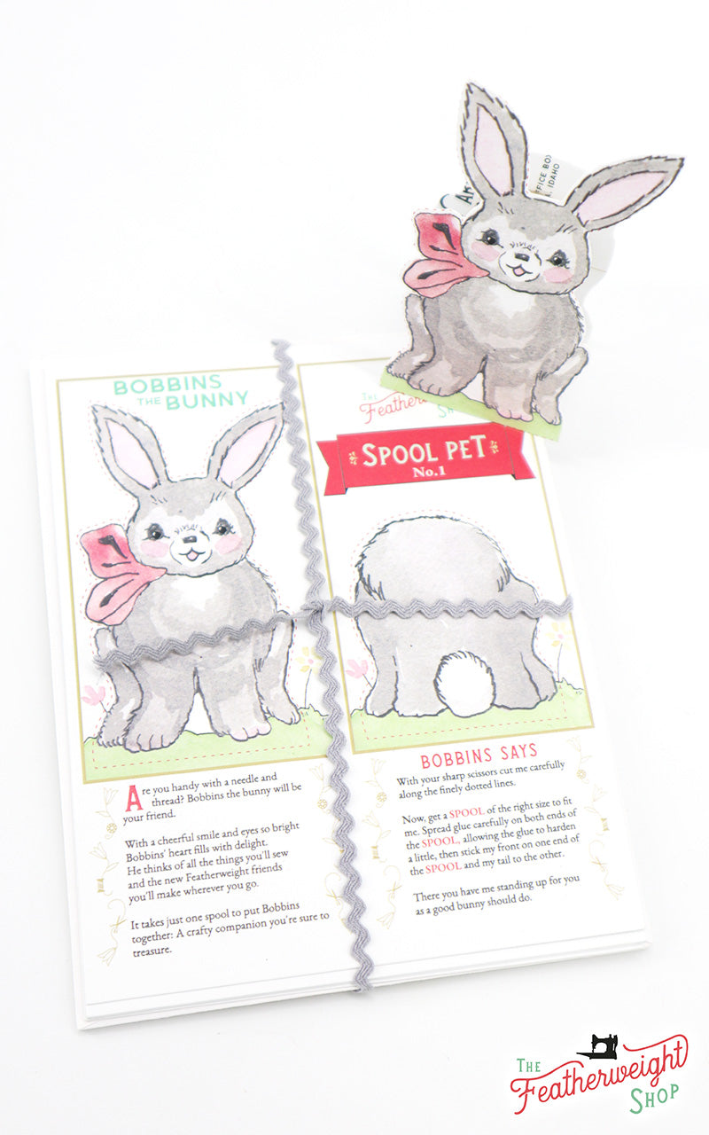 Postcard Spool Pet, Bobbins the Bunny (Bundle of 5)