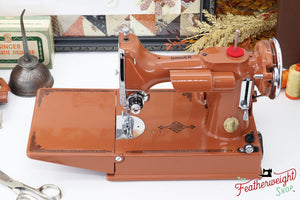 Singer Featherweight Top Decal 221 Fully Restored in Pumpkin Spice, AF382*** - SCARCE