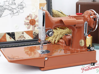 Load image into Gallery viewer, Singer Featherweight Top Decal 221 Fully Restored in Pumpkin Spice, AF382*** - SCARCE