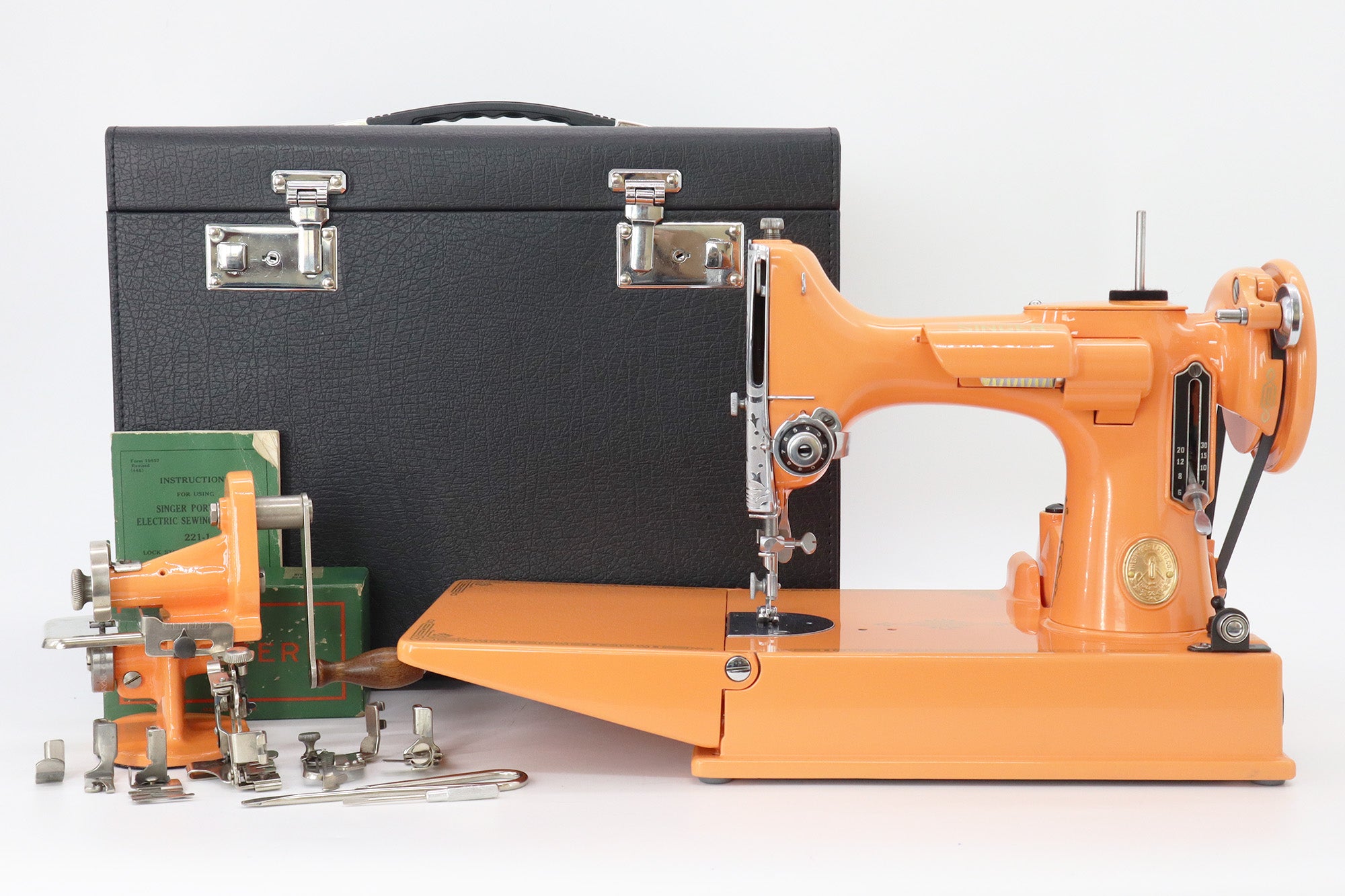 Singer Featherweight 221 Sewing Machine AG696*** - Fully Restored in Happy Orange