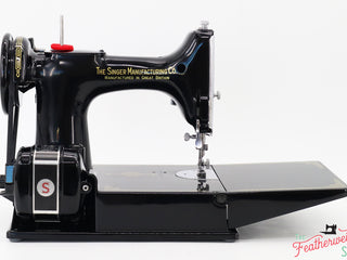 Load image into Gallery viewer, Singer Featherweight 221K Sewing Machine EF564***, RARE Great Britain Decal - Fully Restored in Gloss Black