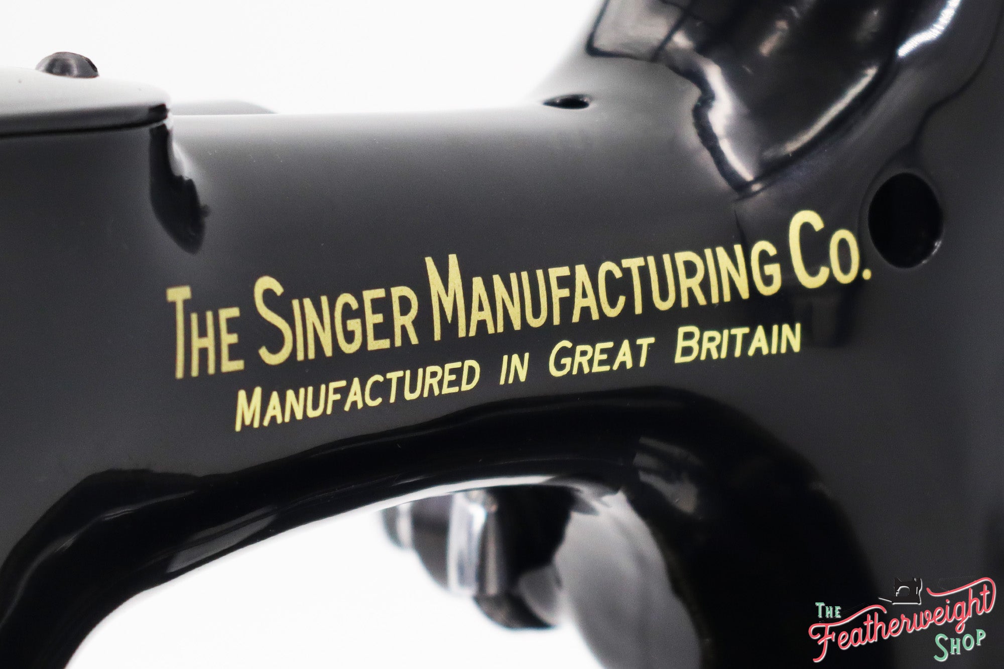 Singer Featherweight 221K Sewing Machine EF564***, RARE Great Britain Decal - Fully Restored in Gloss Black