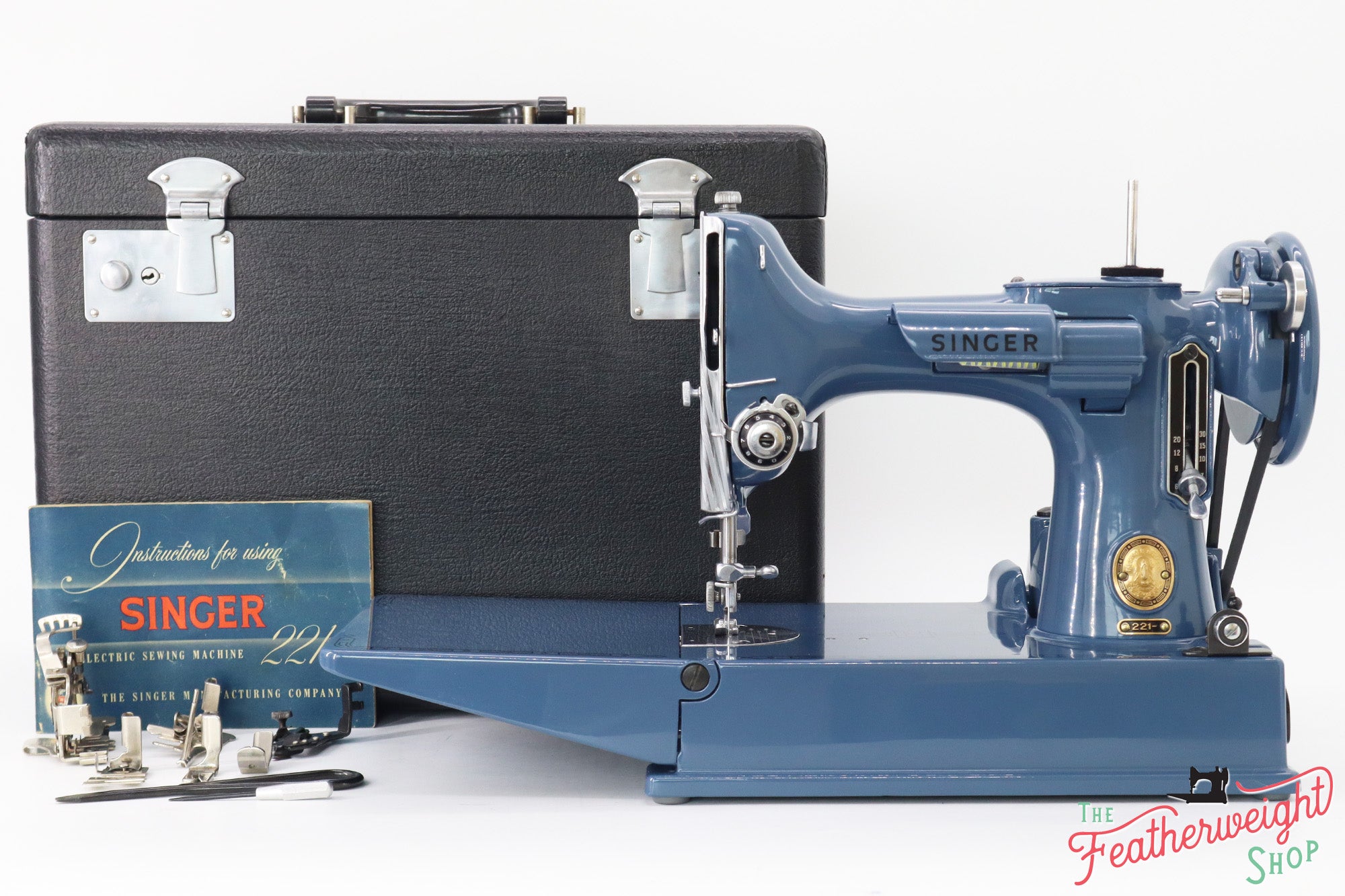 Singer Featherweight 221 Sewing Machine AM153*** - Fully Restored in Denim