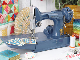 Load image into Gallery viewer, Singer Featherweight 221 Sewing Machine AM153*** - Fully Restored in Denim