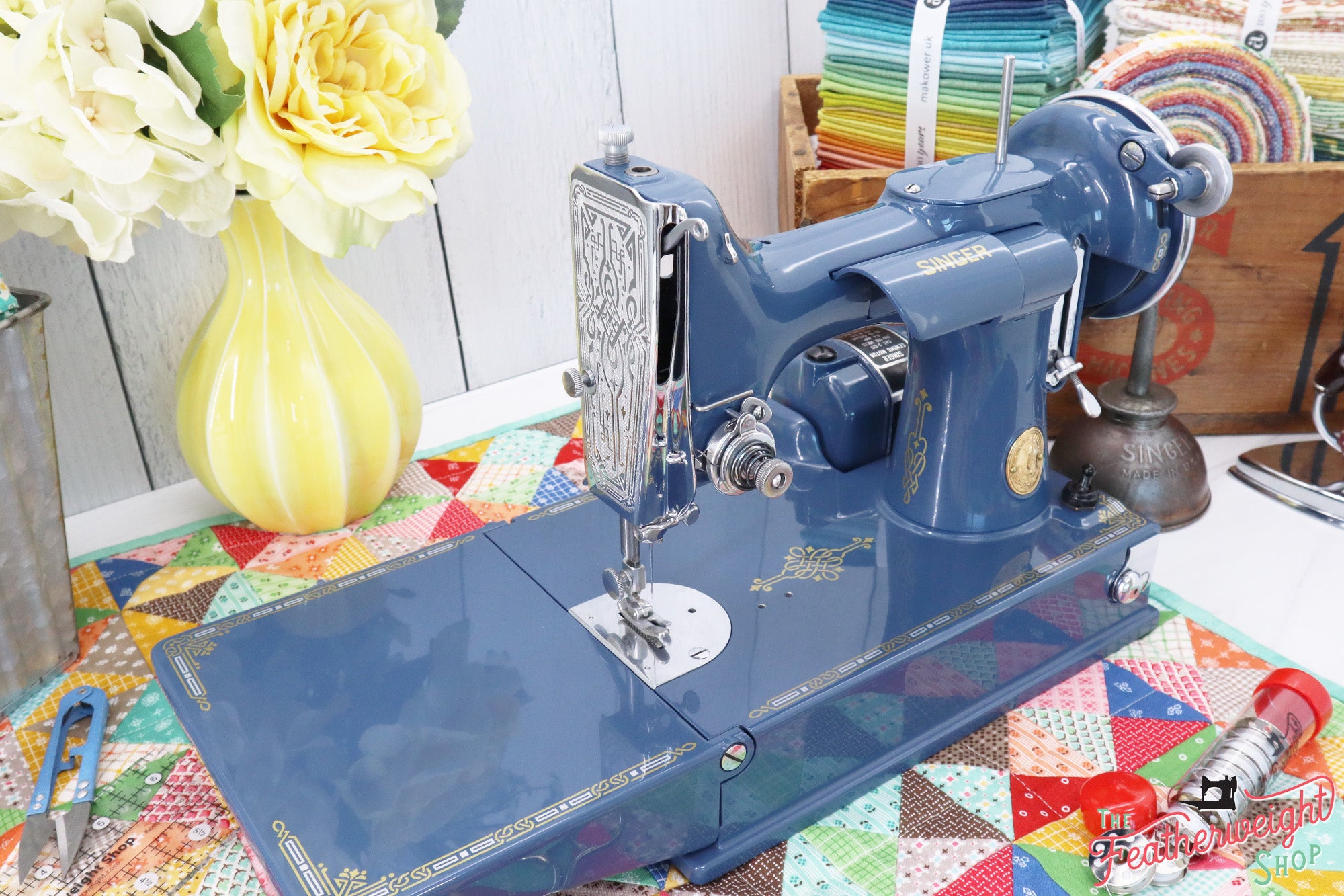 Singer Featherweight 221 Sewing Machine AD722*** - Fully Restored in Denim