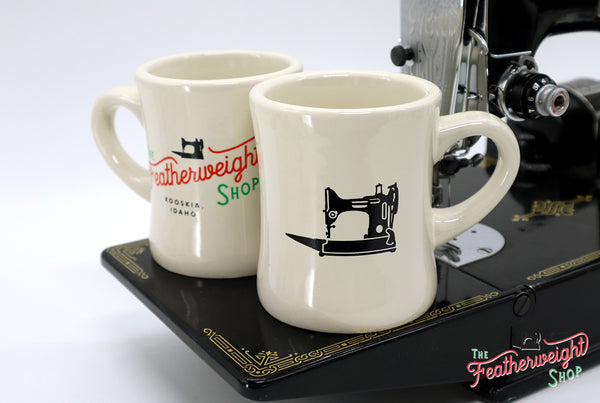 Sew Happy Vintage Singer Machine and Bobbins Coffee Mug by I Gotta