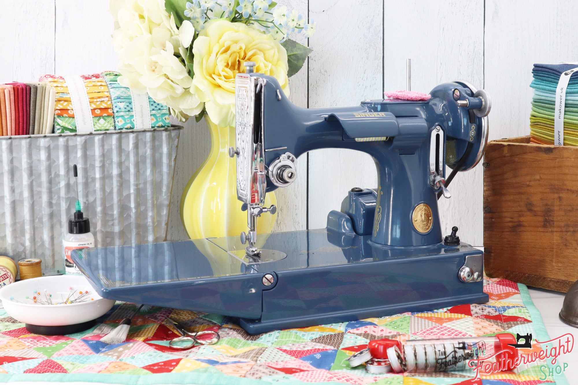 Singer Featherweight 221 Sewing Machine AD722*** - Fully Restored in Denim