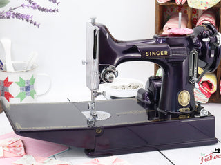 Load image into Gallery viewer, Singer Featherweight 221, AM180*** - Fully Restored in Black Iris