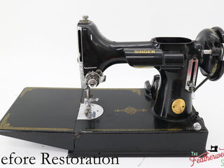 Load image into Gallery viewer, Singer Featherweight 221K Sewing Machine EF5648**, RARE Great Britain Decal - Fully Restored in Gloss Black