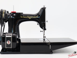 Load image into Gallery viewer, Singer Featherweight 221 Sewing Machine AJ010***, RARE M.R. Decal - Fully Restored in Gloss Black