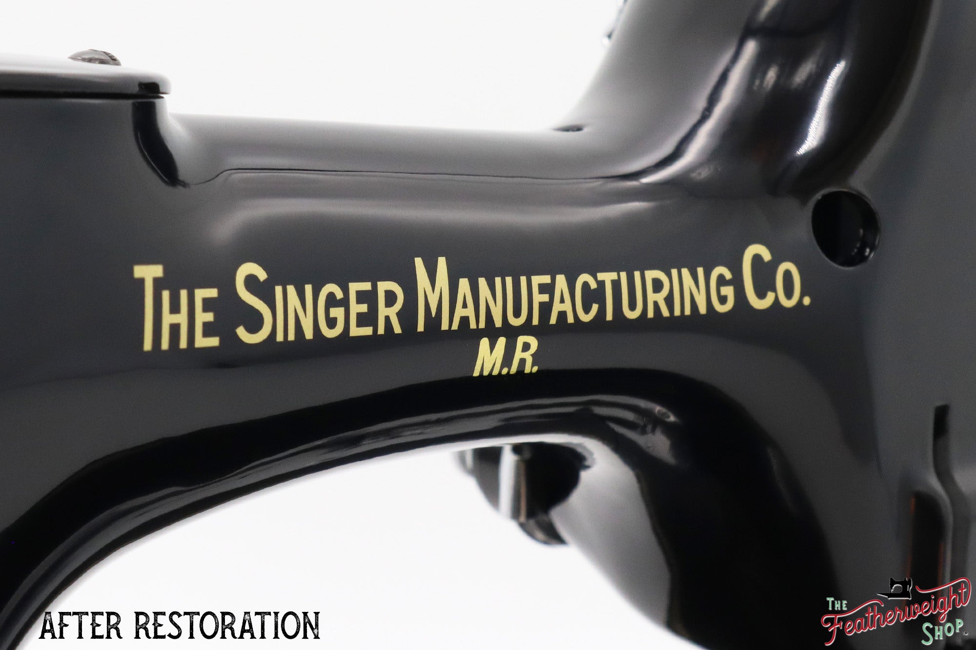 Singer Featherweight 221 Sewing Machine AJ010***, RARE M.R. Decal - Fully Restored in Gloss Black