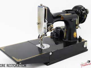 Load image into Gallery viewer, Singer Featherweight 221, Chicago World&#39;s Fair, Fully Restored in Gloss Black, AD547*** - RARE