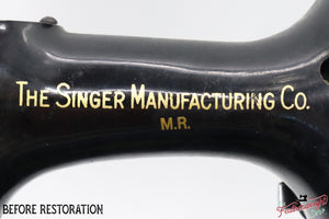 Singer Featherweight 221 Sewing Machine AJ010***, RARE M.R. Decal - Fully Restored in Gloss Black