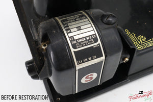 Singer Featherweight 221 Sewing Machine AJ010***, RARE M.R. Decal - Fully Restored in Gloss Black