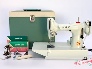 Load image into Gallery viewer, Singer Featherweight 221 Sewing Machine, WHITE EV986***