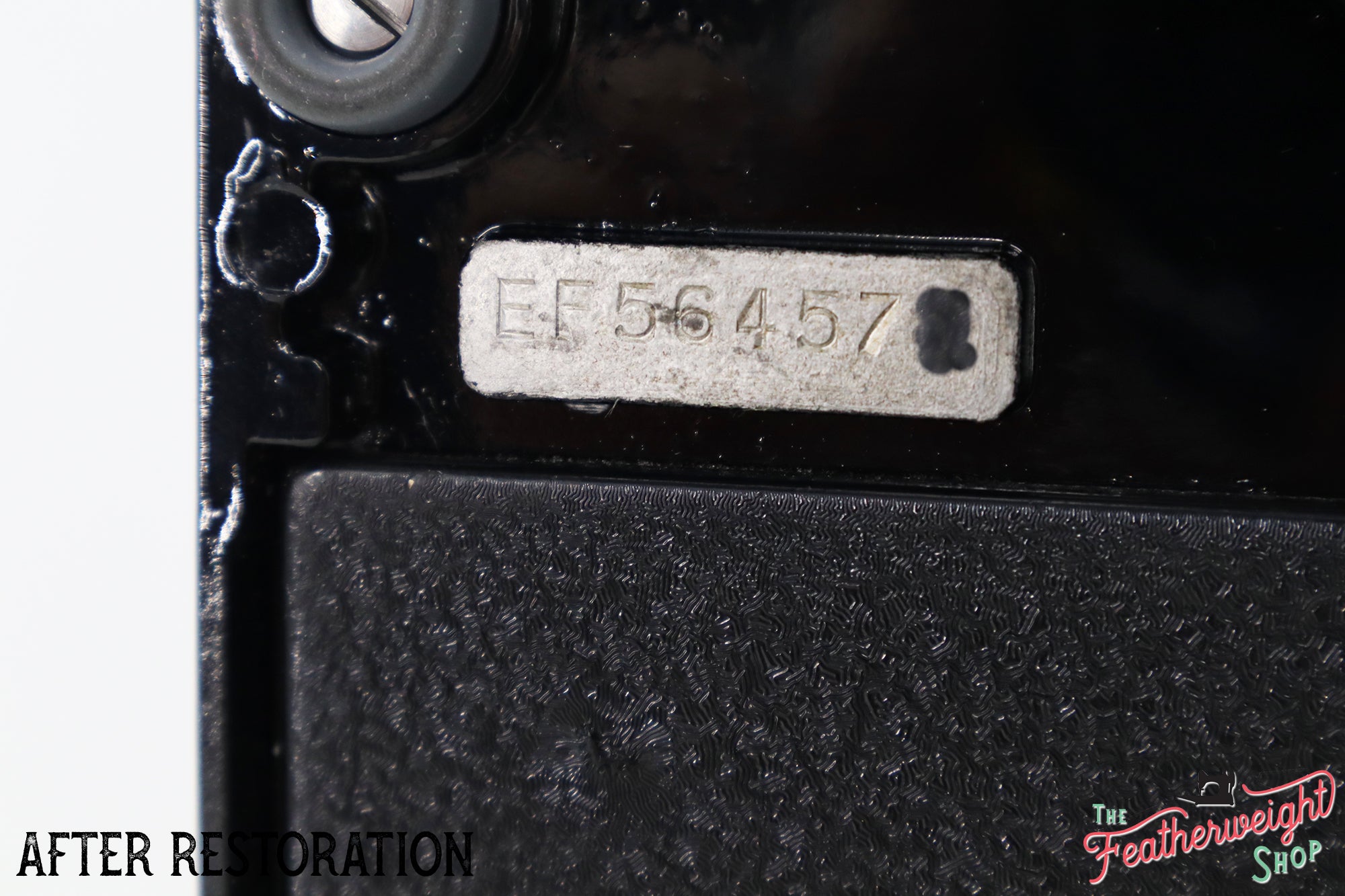 Singer Featherweight 221K Sewing Machine EF564***, RARE Great Britain Decal - Fully Restored in Gloss Black