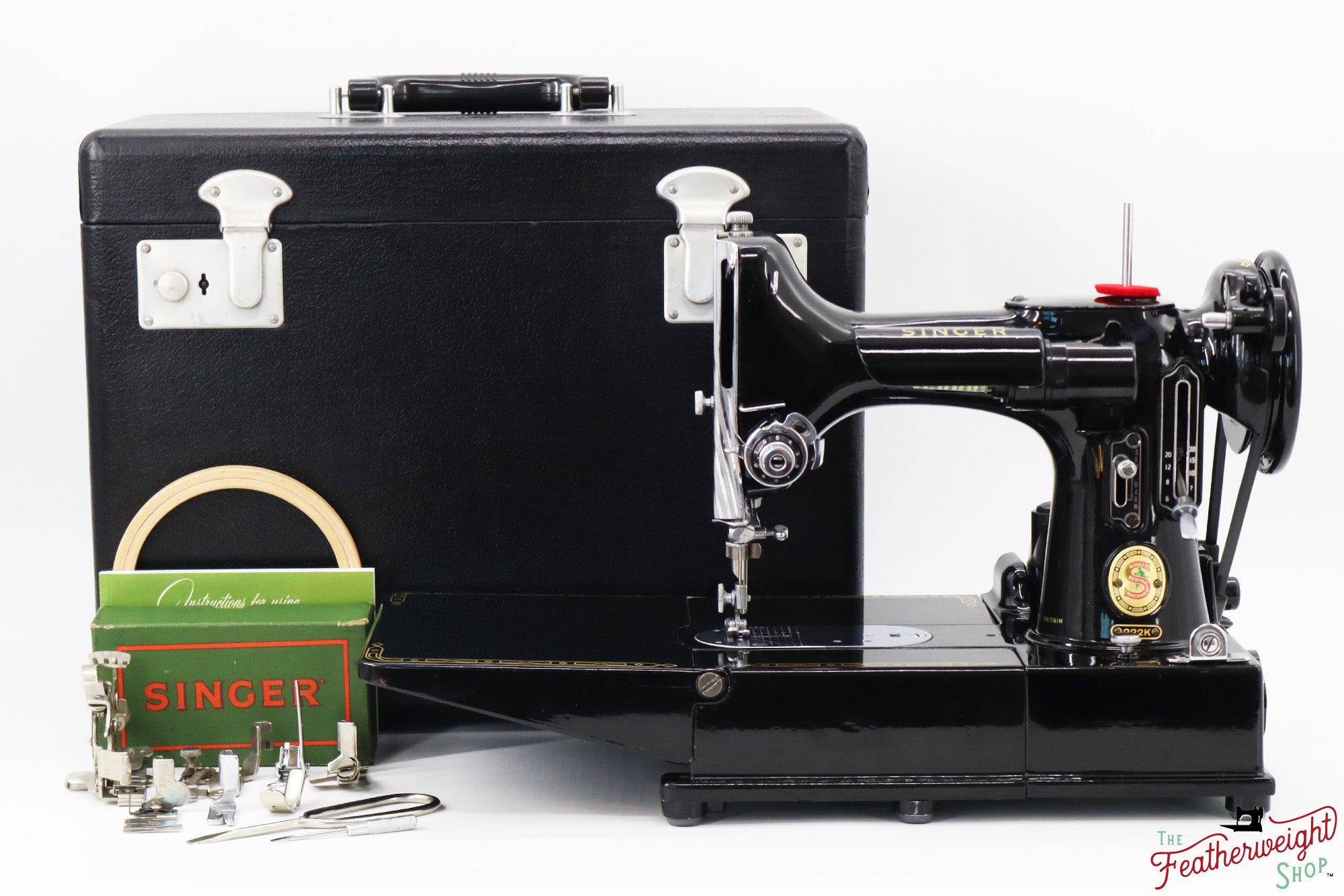 Singer Featherweight 222K Sewing Machine, Red 'S' - EP7606** - 1959